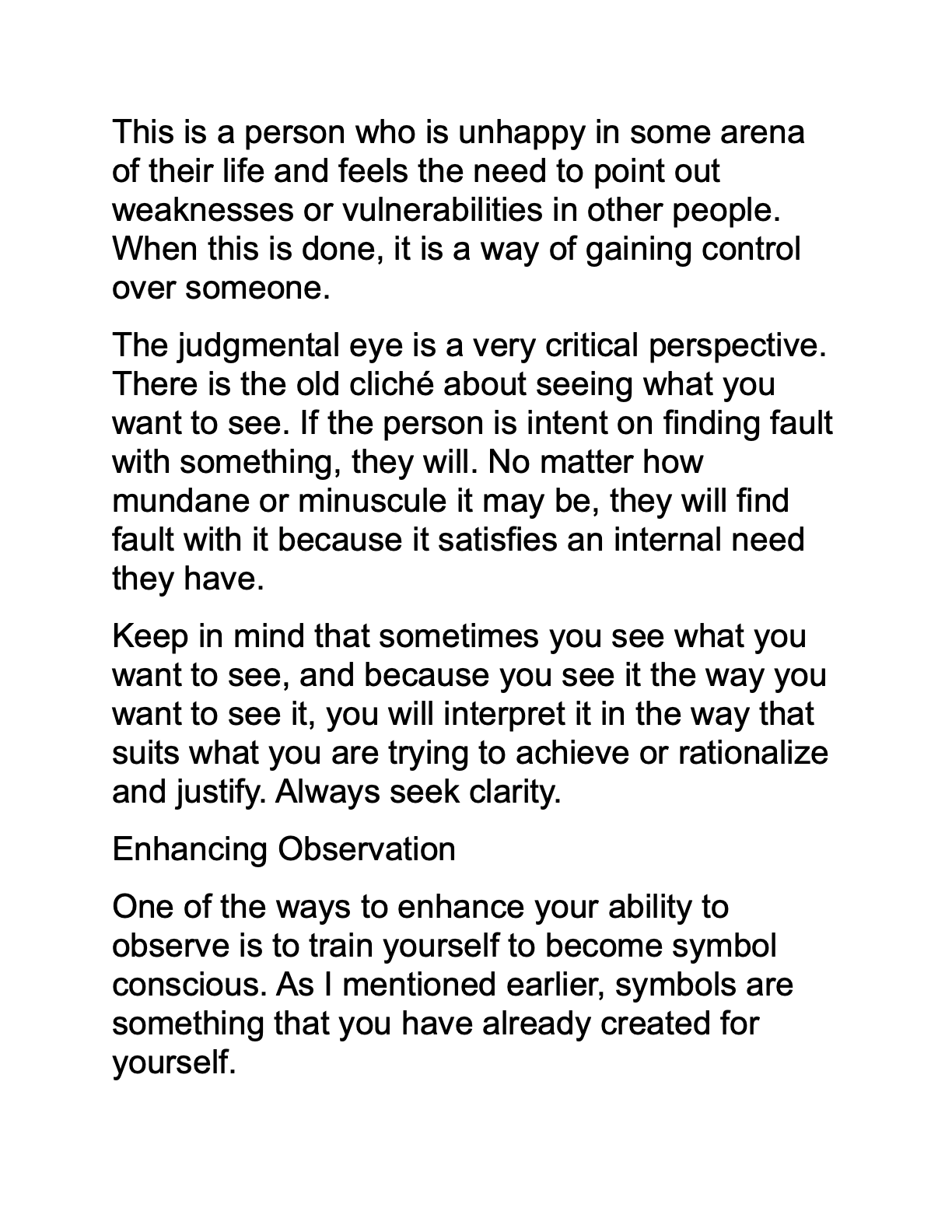 Discipline of Observation
