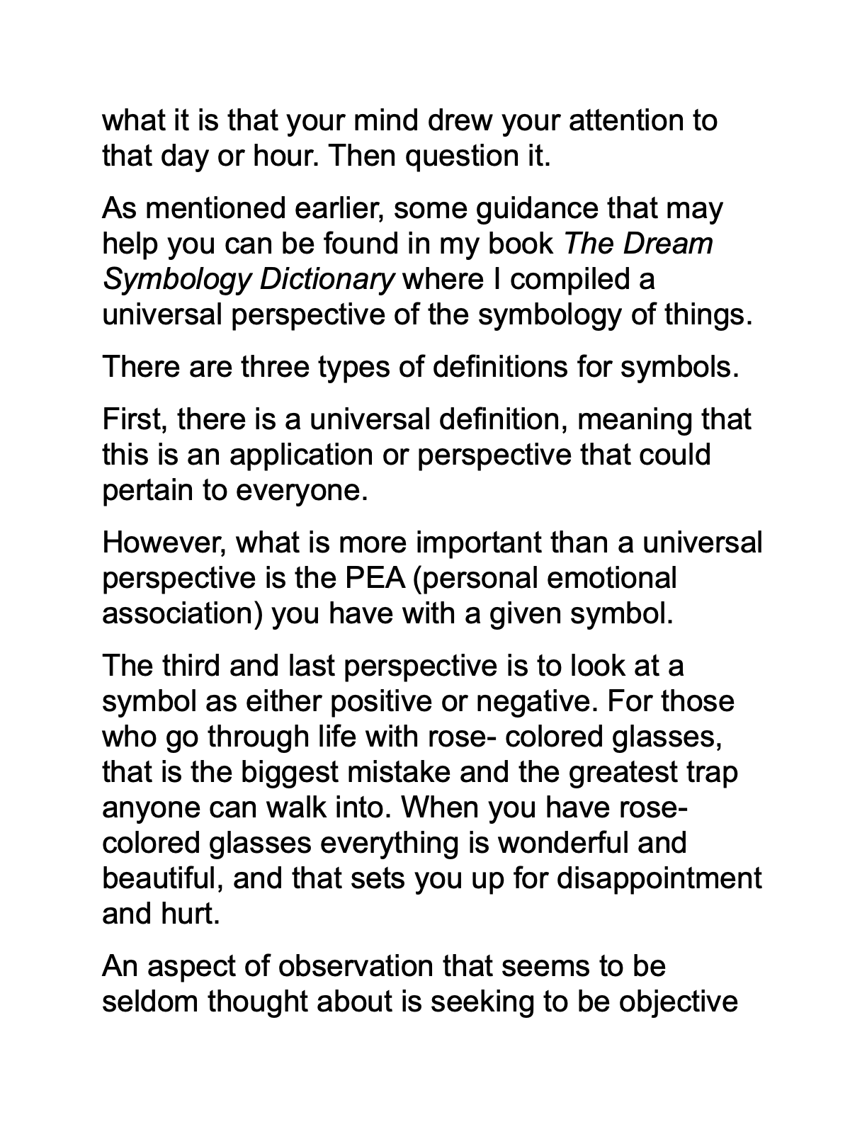 Discipline of Observation