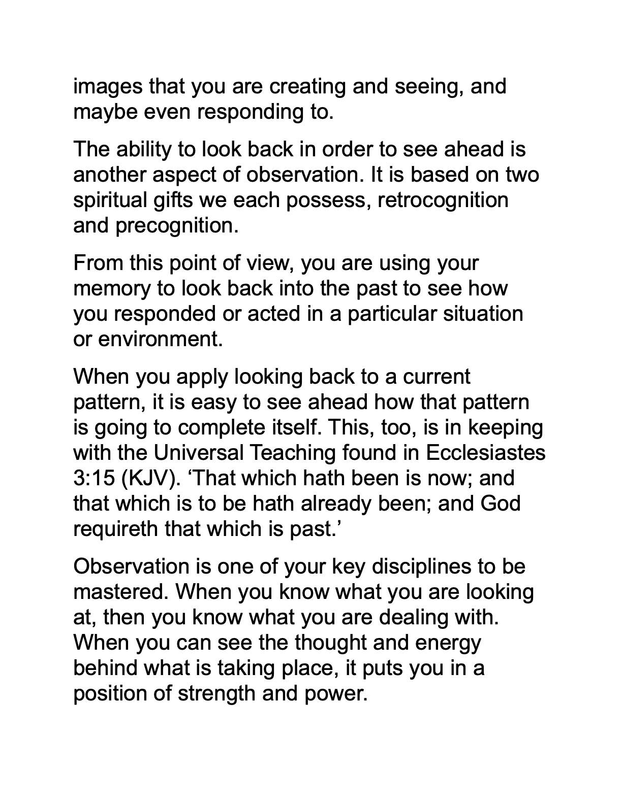 Discipline of Observation