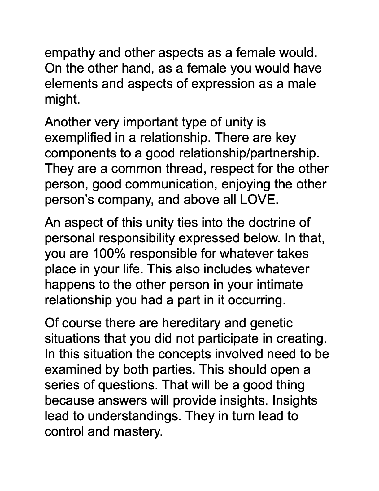 Discipline of Unity