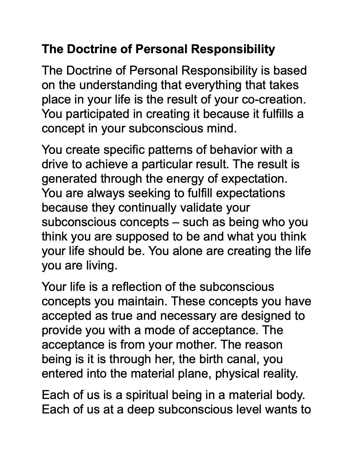 Doctrine of Personsibility