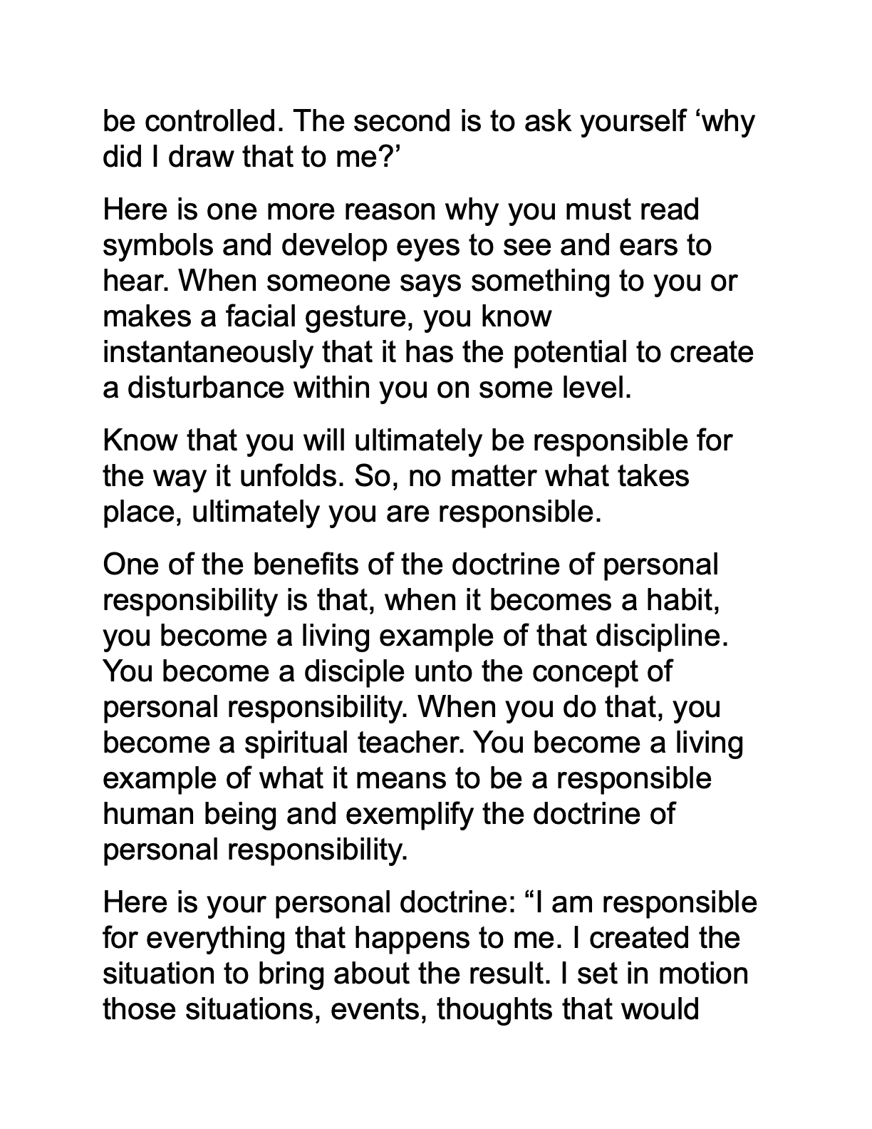 Doctrine of Personsibility