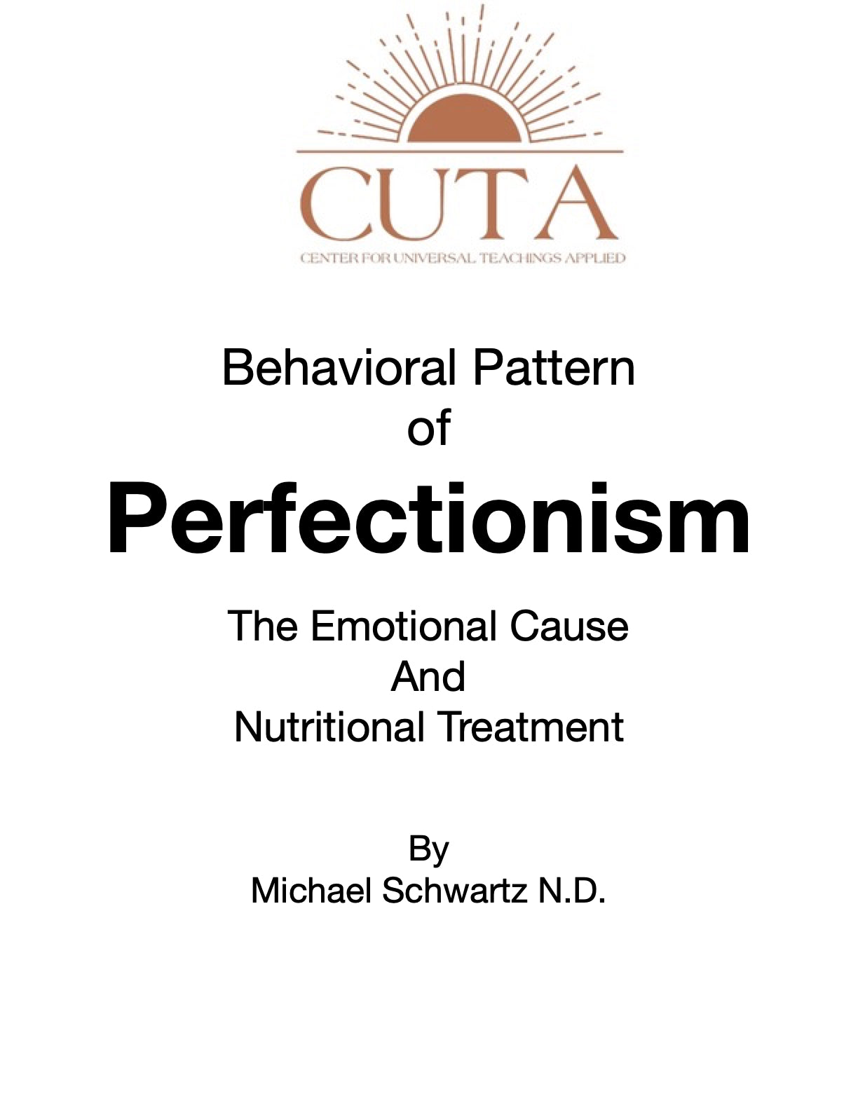 Behavioral Pattern of Perfectionism