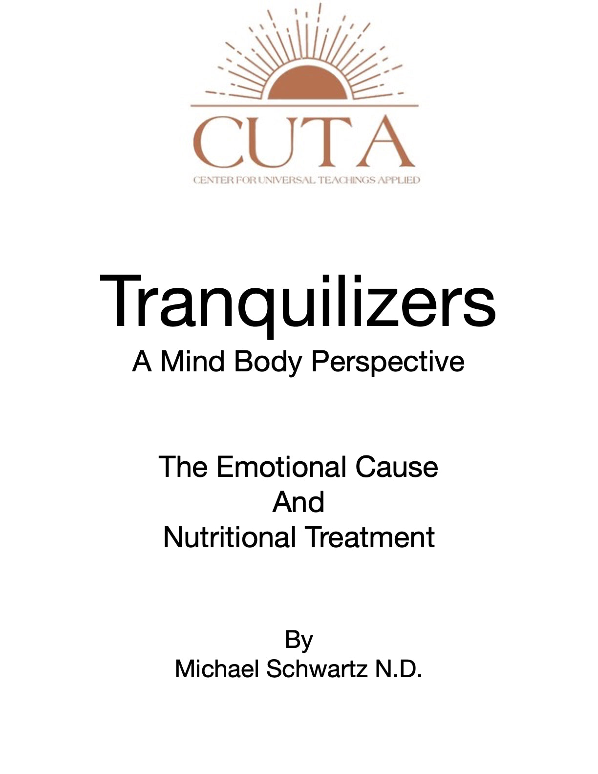 Tranquilizers Booklet