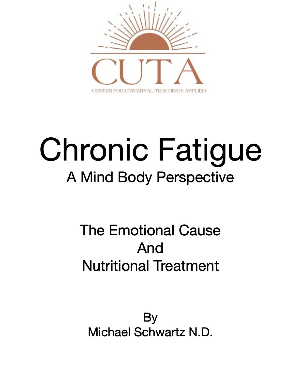 Chronic Fatigue Booklet