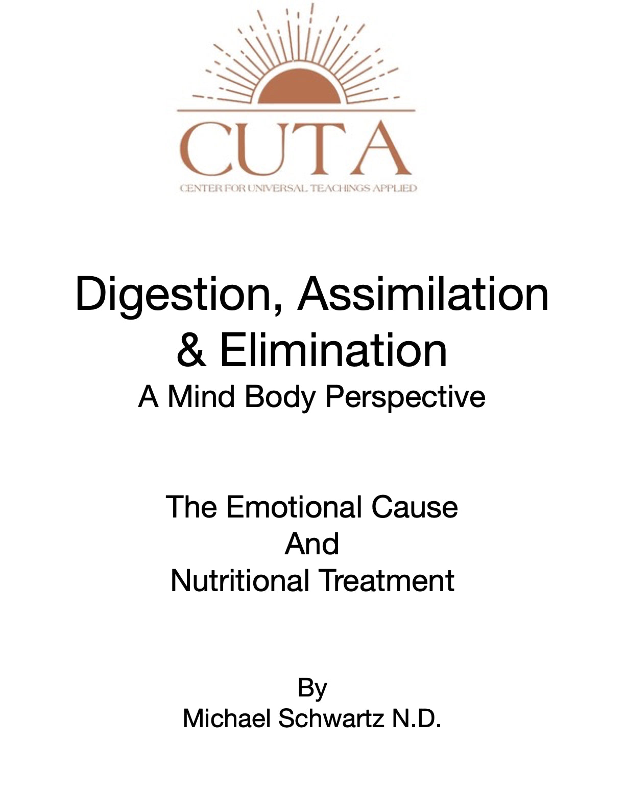Digestion Assimilation Elimination Issues Booklet