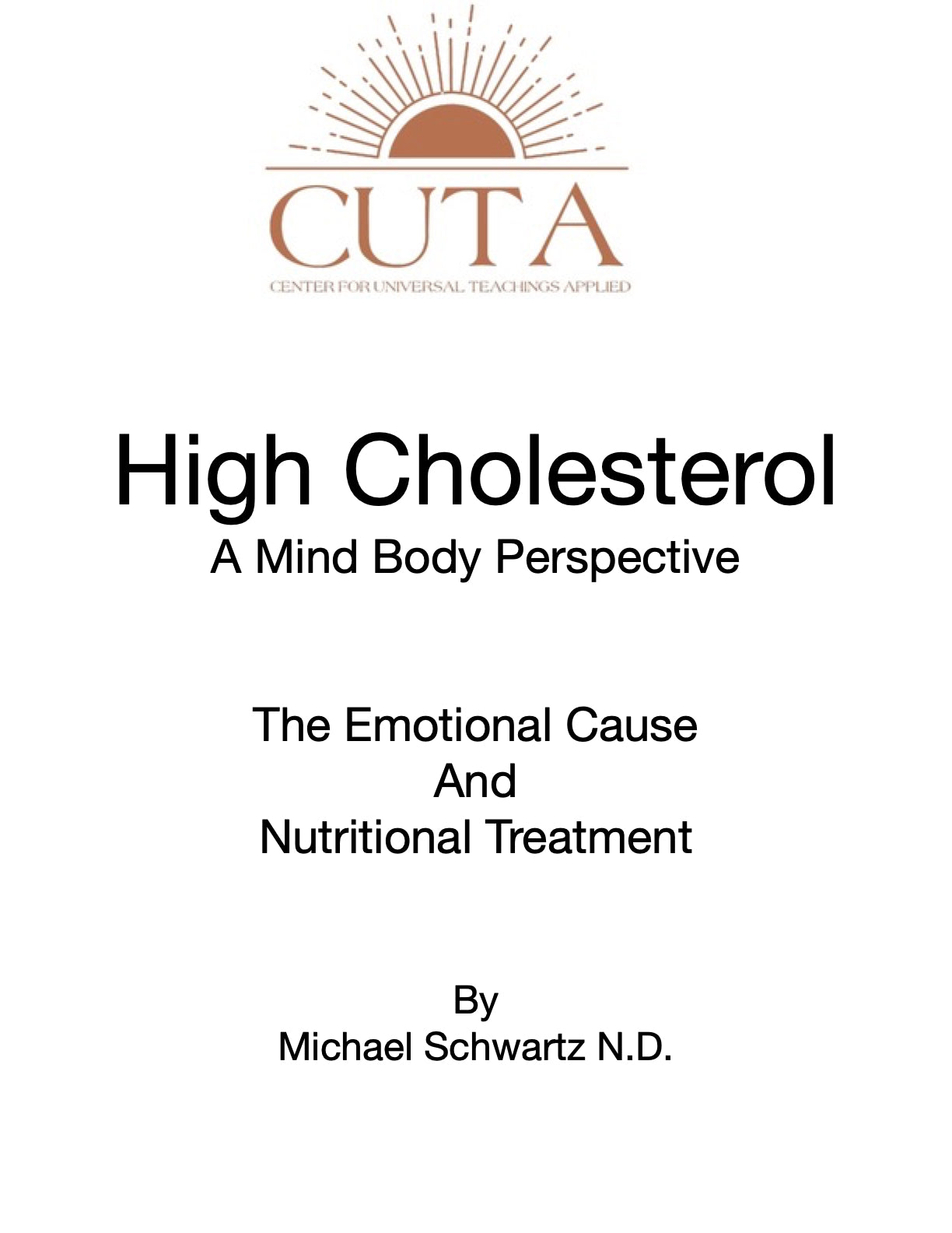 High Cholesterol Booklet